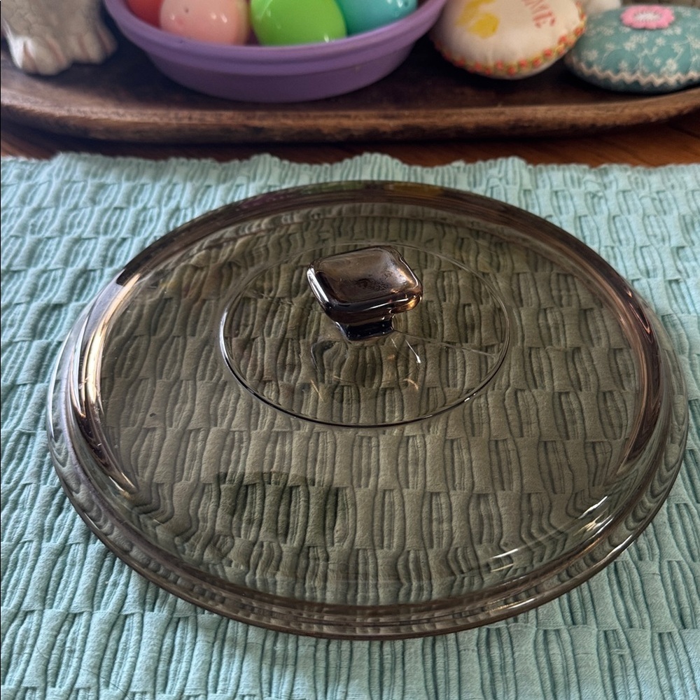 Anchor Hocking Replacement Lid Amber Round Lid Glass For 1.5 QT Casserole